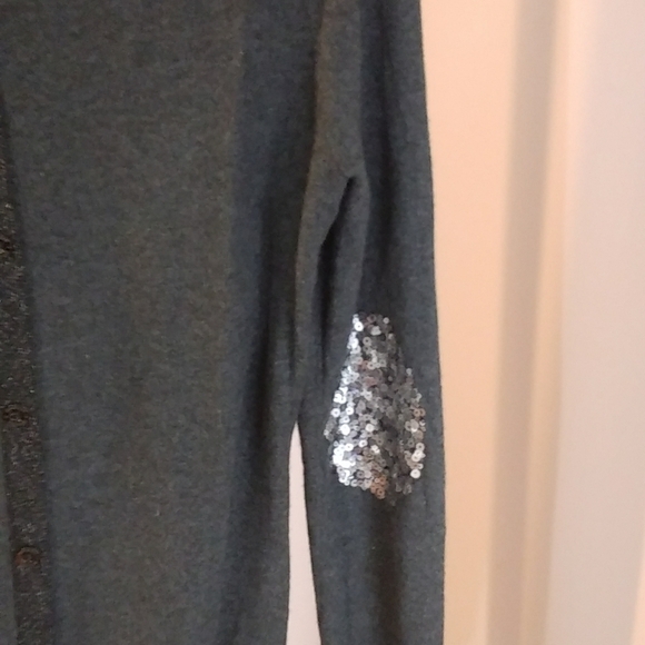 Maison Scotch Wool Blend Gray Pullover Sweater Blouse Long Sleeves Size 2 Sequin - Picture 5 of 16